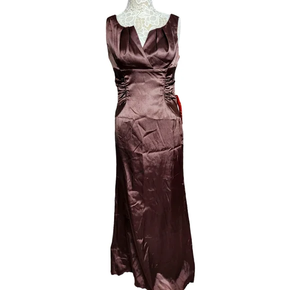 Nwt Adrianna papell boutique chocolate brown formal dress size 10